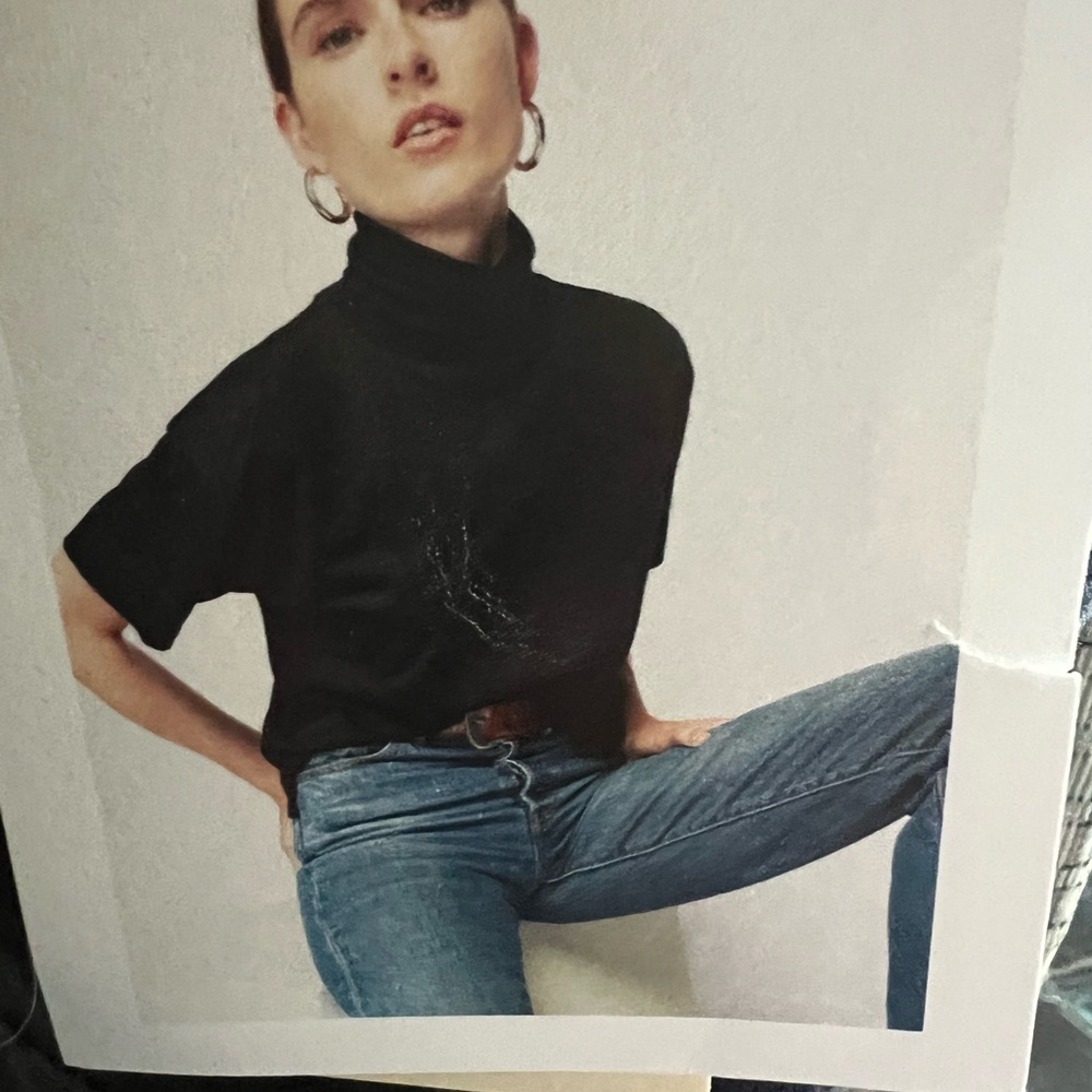 Nation Los Angeles Black Loose Turtleneck with wide sleeve.